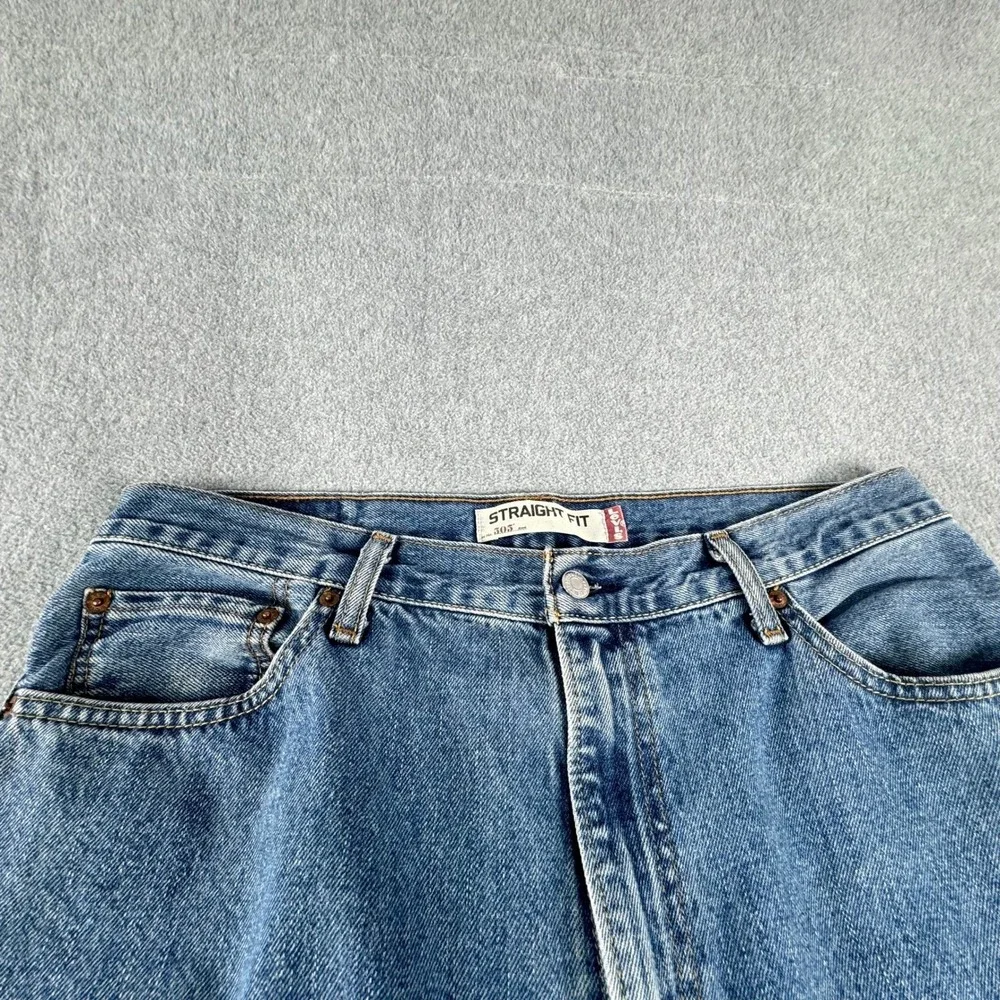 Levis 505 Jeans Mens 36x32 Blue Straight Red Tab Medium Wash Denim Pants Y2K VTG